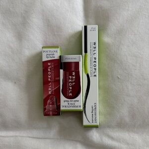 W3ll People Lip Balm, multi use stick and Mascara trio